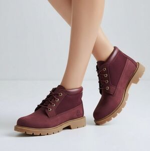Timberland Burgundy Combat Boots